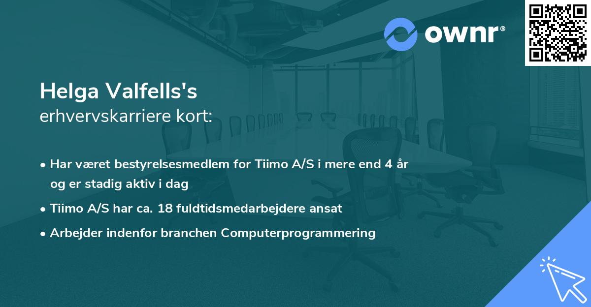 Helga Valfells's erhvervskarriere kort