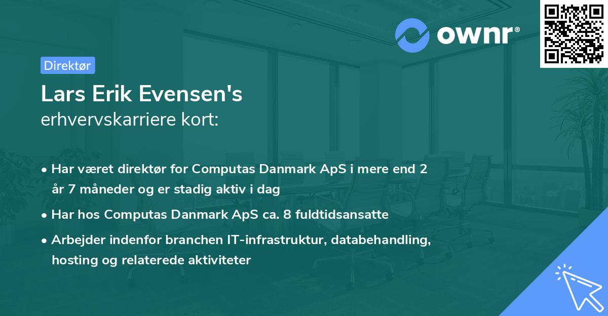 Lars Erik Evensen's erhvervskarriere kort