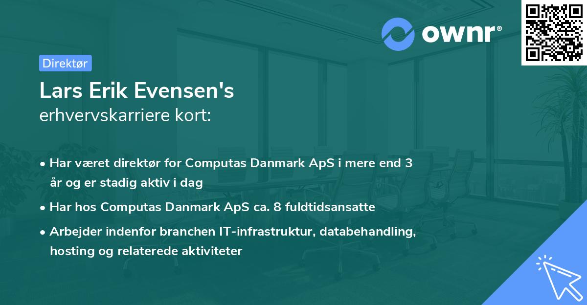 Lars Erik Evensen's erhvervskarriere kort