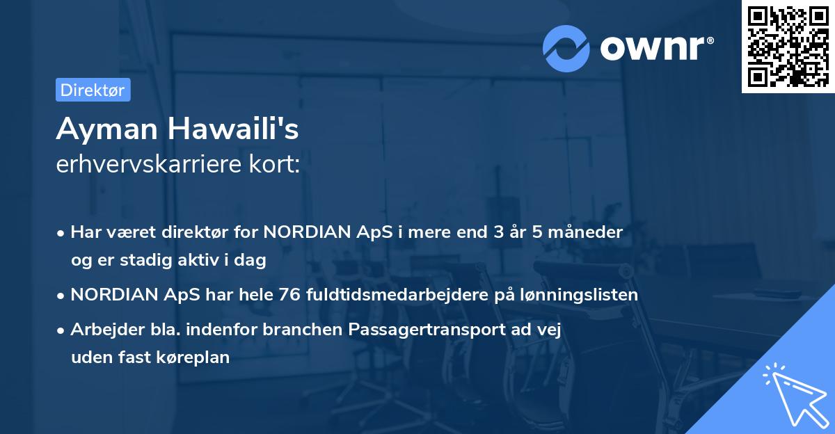 Ayman Hawaili's erhvervskarriere kort