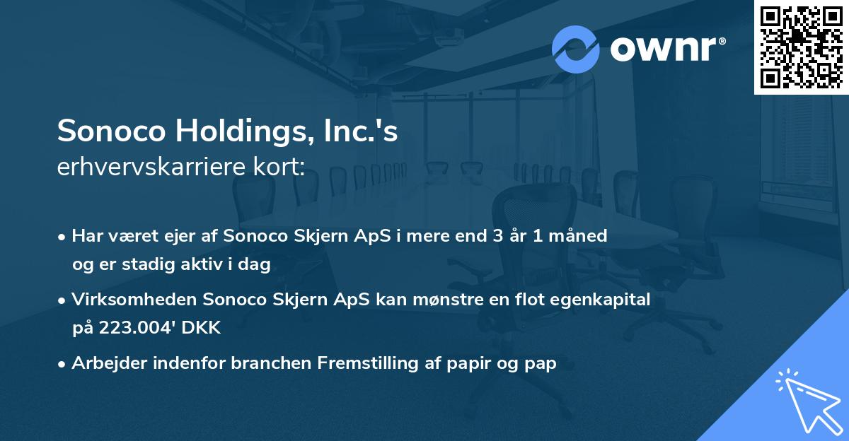 Sonoco Holdings, Inc.'s erhvervskarriere kort