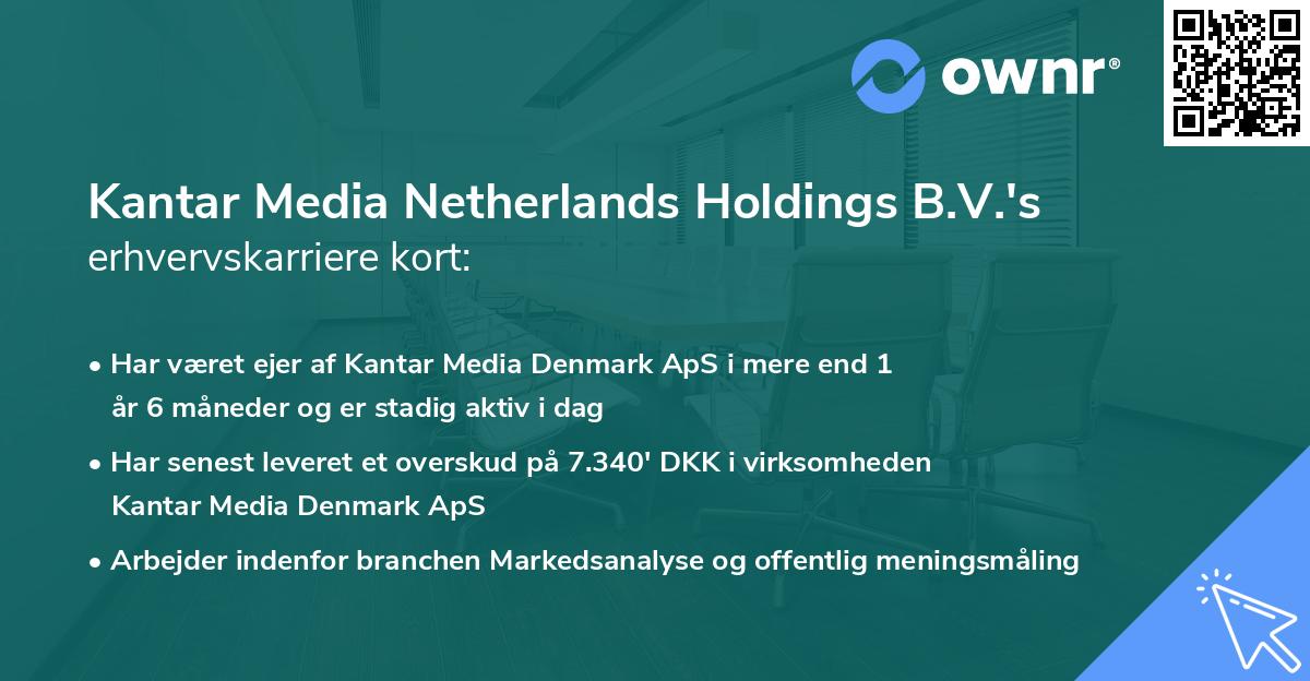 Kantar Media Netherlands Holdings B.V.'s erhvervskarriere kort