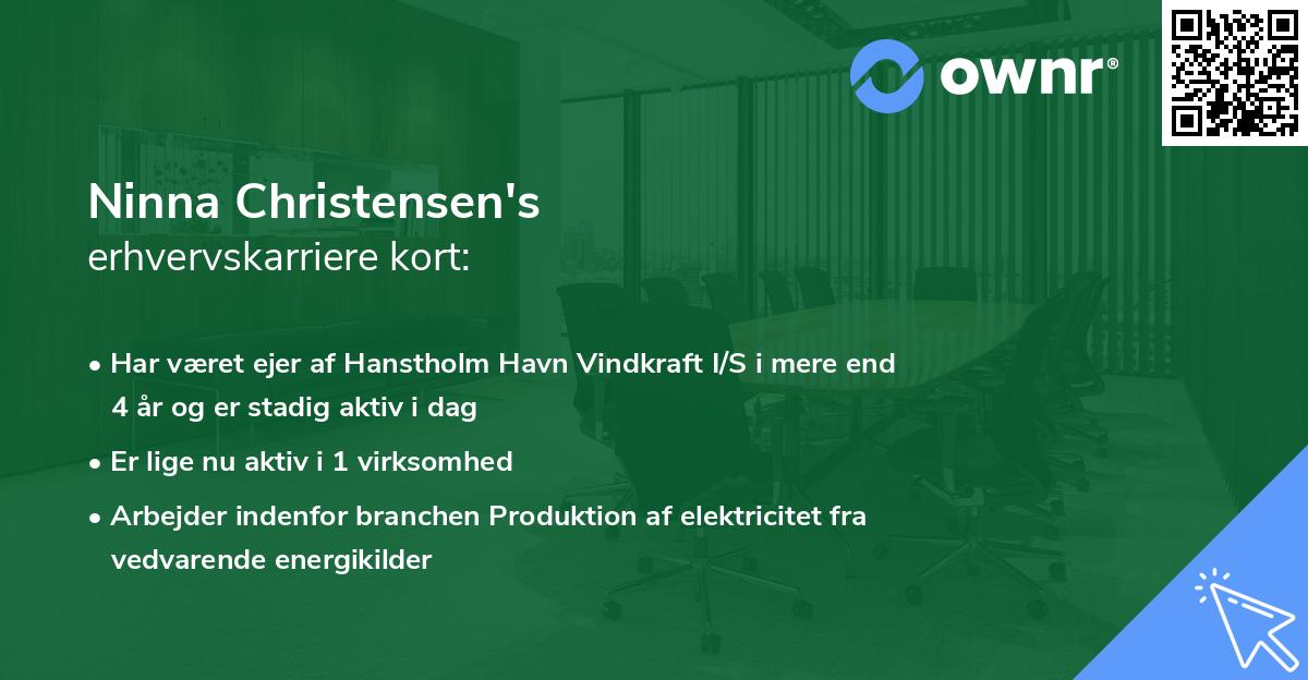 Ninna Christensen's erhvervskarriere kort