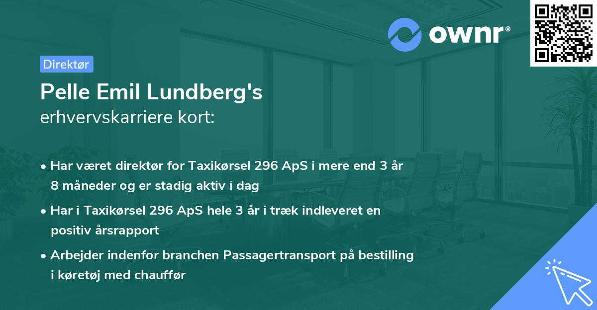 Pelle Emil Lundberg's erhvervskarriere kort