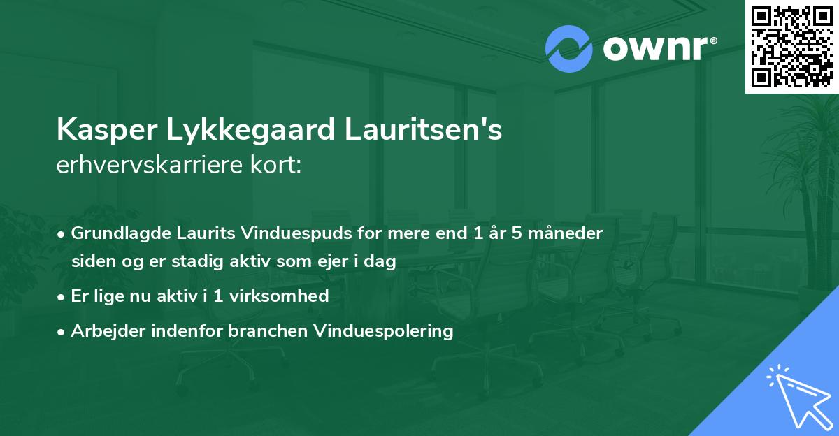 Kasper Lykkegaard Lauritsen's erhvervskarriere kort