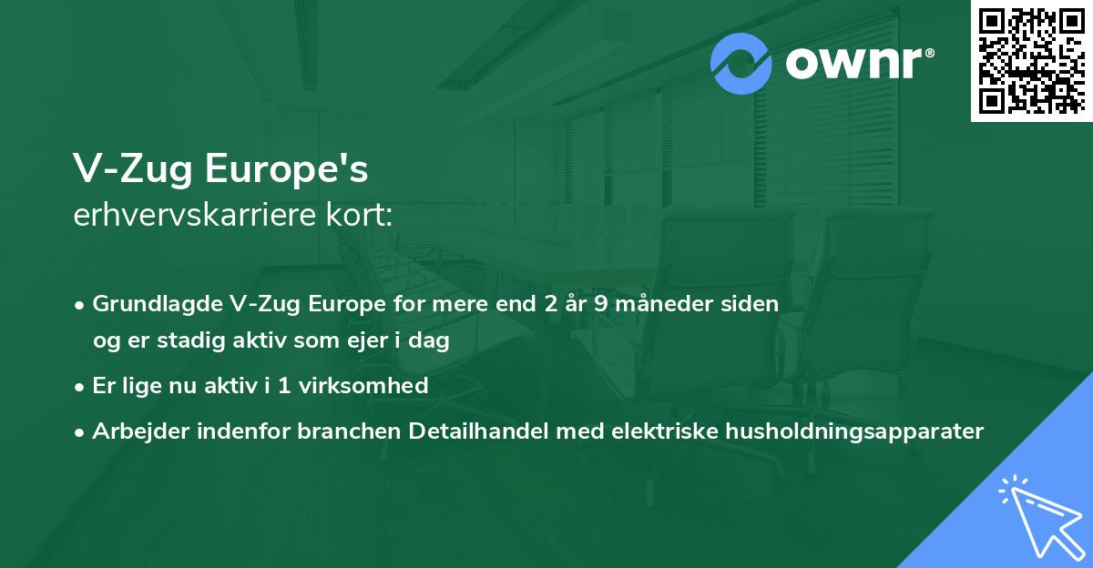 V-Zug Europe's erhvervskarriere kort