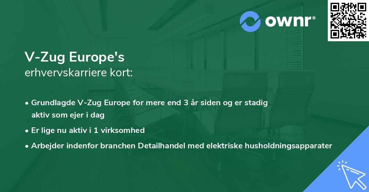 V-Zug Europe's erhvervskarriere kort