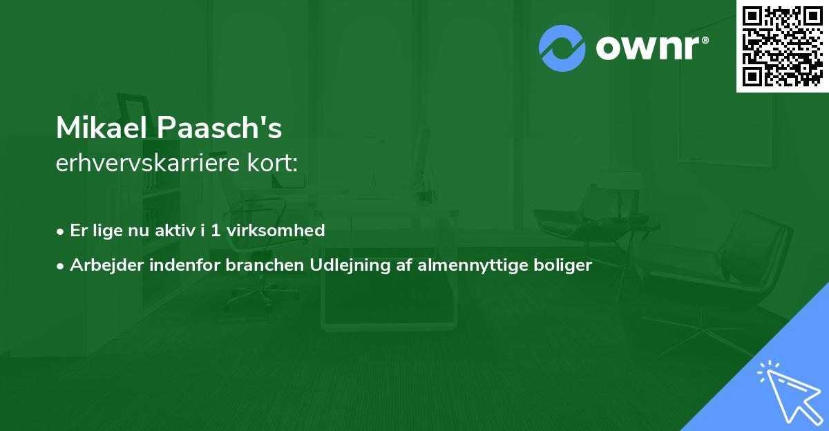 Mikael Paasch's erhvervskarriere kort