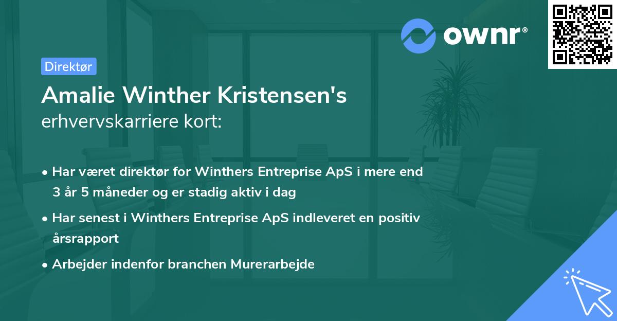 Amalie Winther Kristensen's erhvervskarriere kort