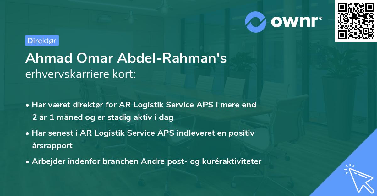 Ahmad Omar Abdel-Rahman's erhvervskarriere kort