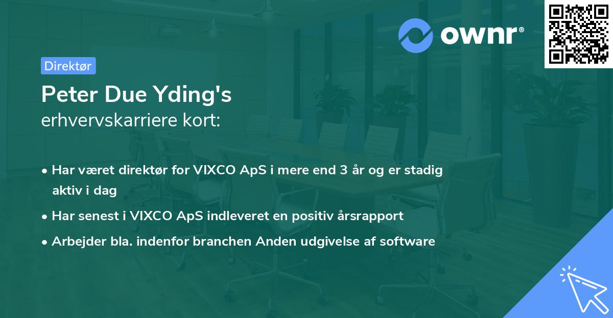Peter Due Yding's erhvervskarriere kort