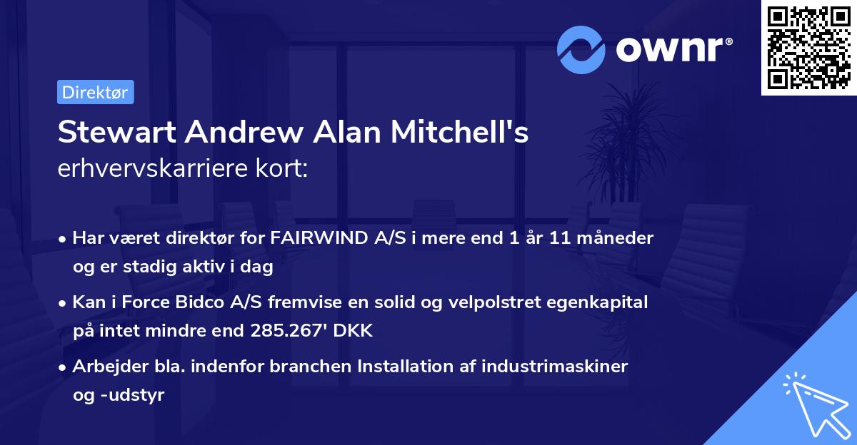 Stewart Andrew Alan Mitchell's erhvervskarriere kort