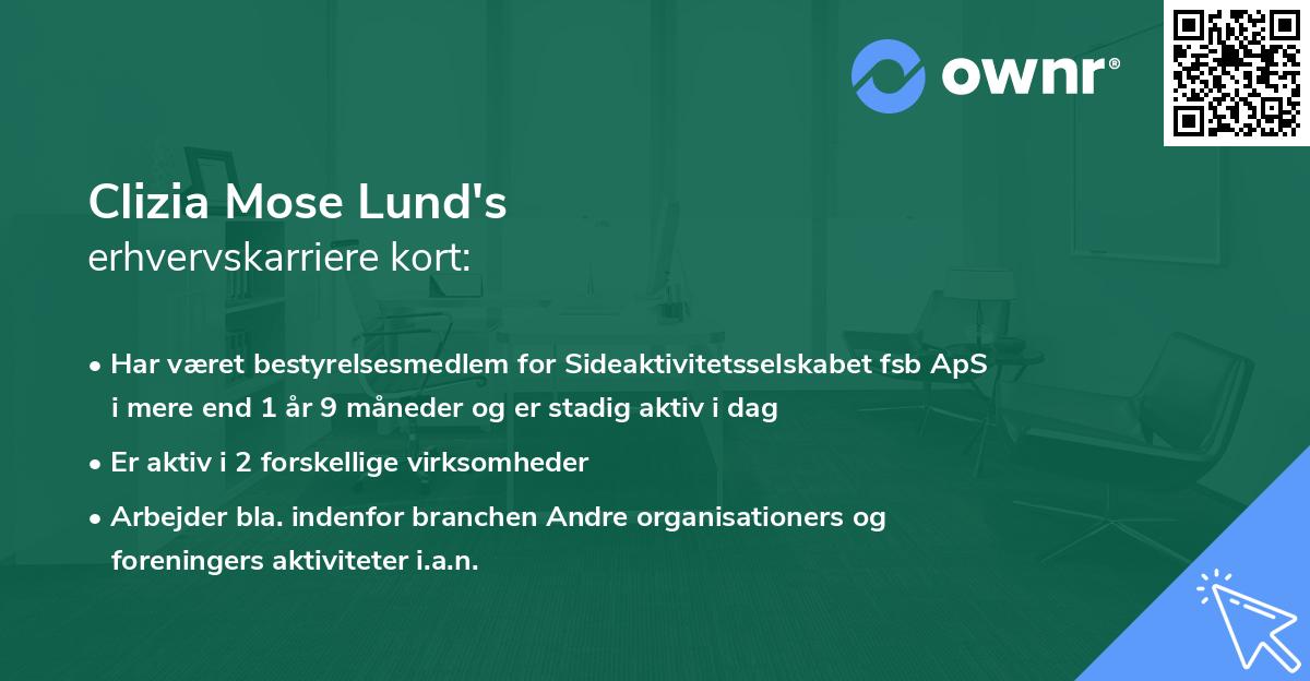 Clizia Mose Lund's erhvervskarriere kort