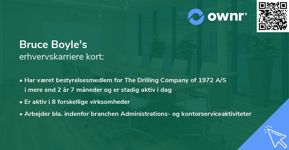 Bruce Boyle's erhvervskarriere kort