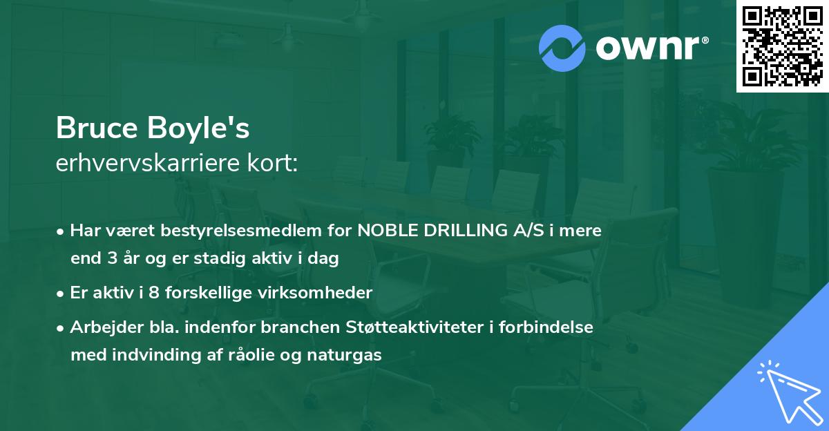 Bruce Boyle's erhvervskarriere kort