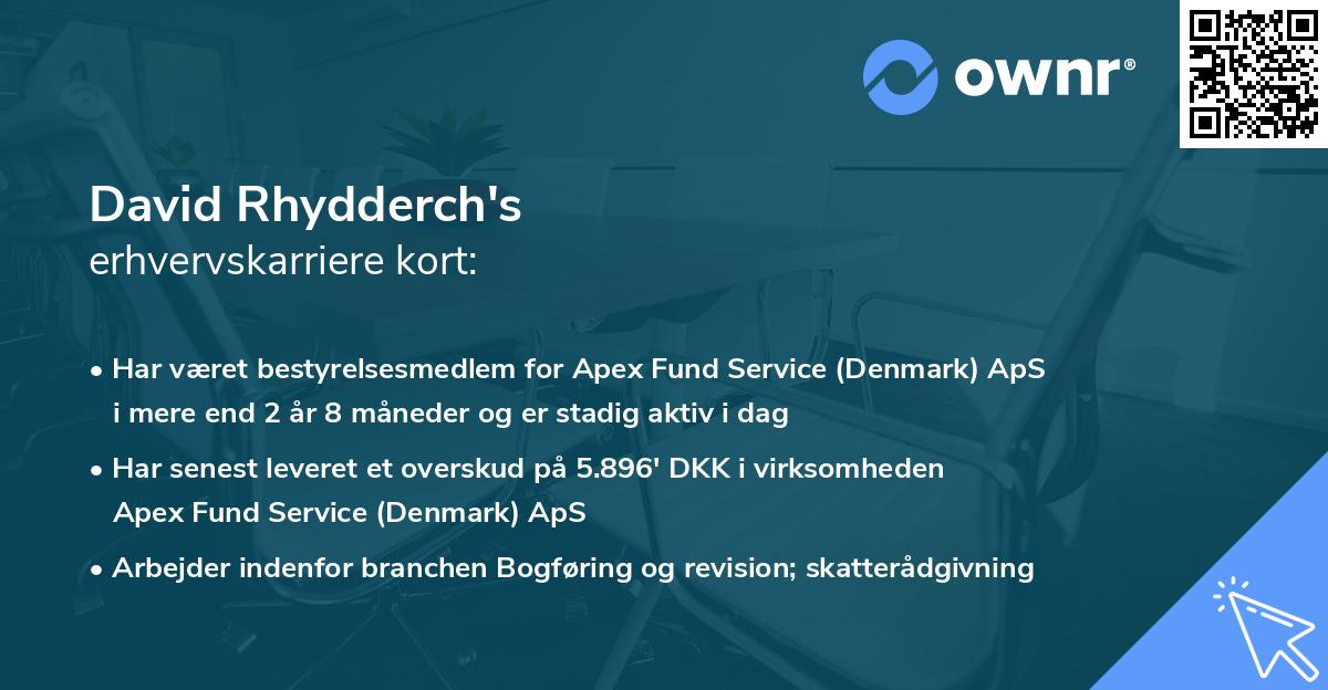 David Rhydderch's erhvervskarriere kort