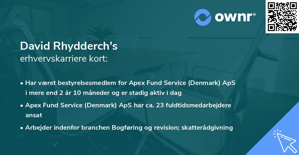 David Rhydderch's erhvervskarriere kort