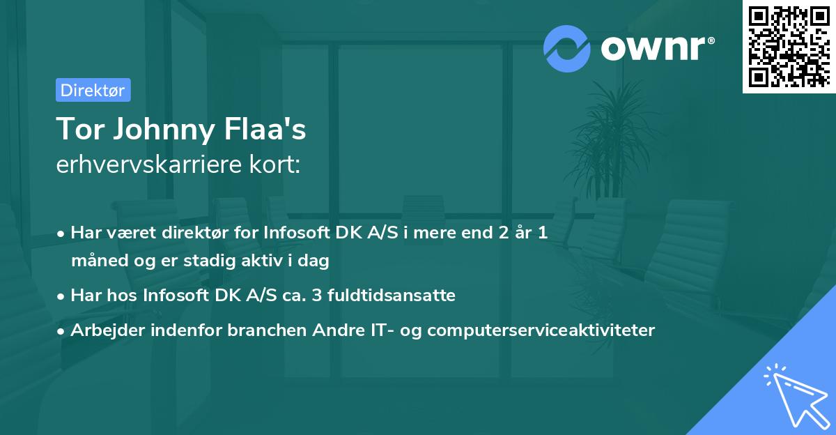 Tor Johnny Flaa's erhvervskarriere kort