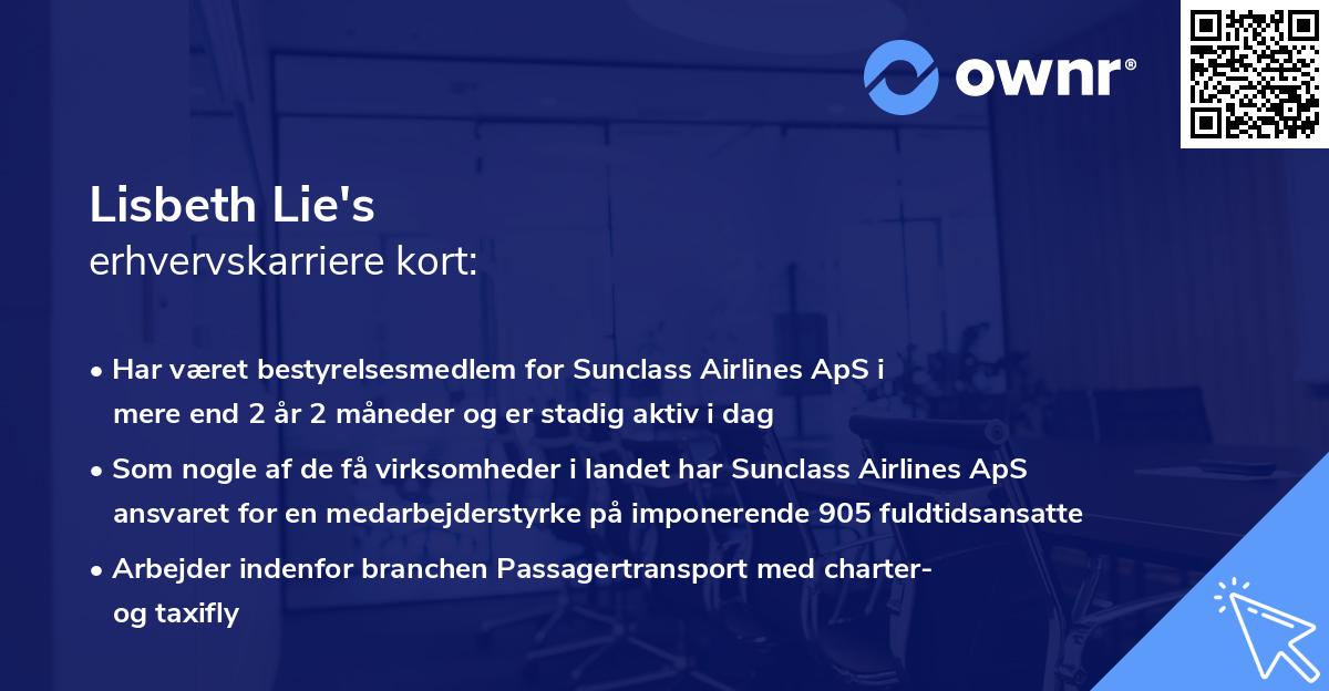 Lisbeth Lie's erhvervskarriere kort