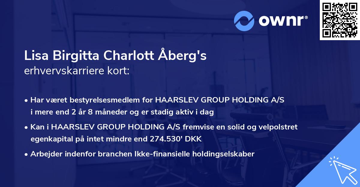 Lisa Birgitta Charlott Åberg's erhvervskarriere kort