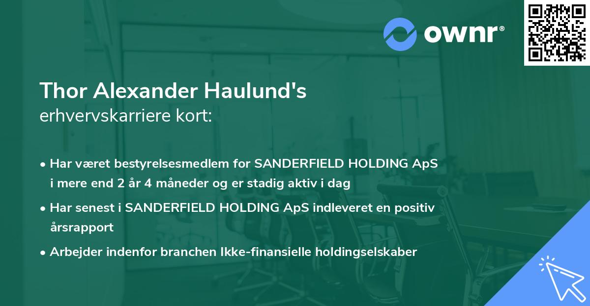 Thor Alexander Haulund's erhvervskarriere kort