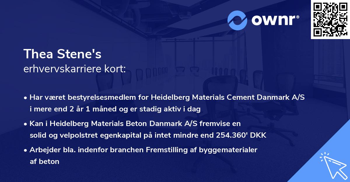 Thea Stene's erhvervskarriere kort