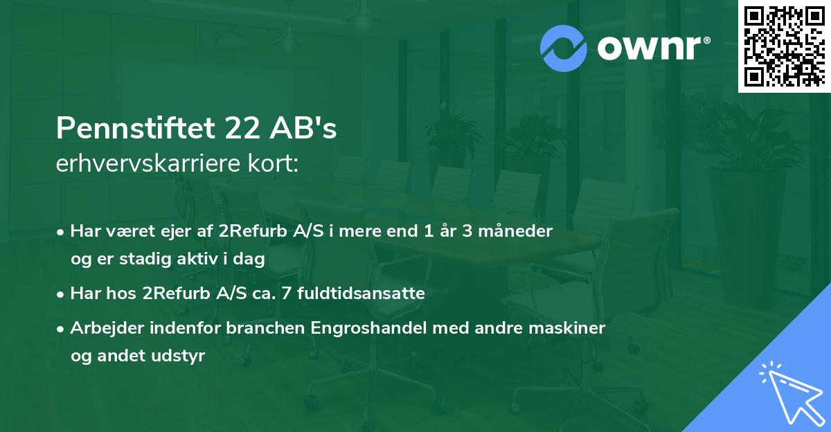 Pennstiftet 22 AB's erhvervskarriere kort
