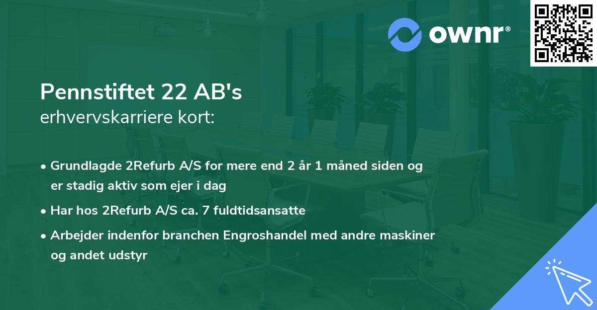 Pennstiftet 22 AB's erhvervskarriere kort