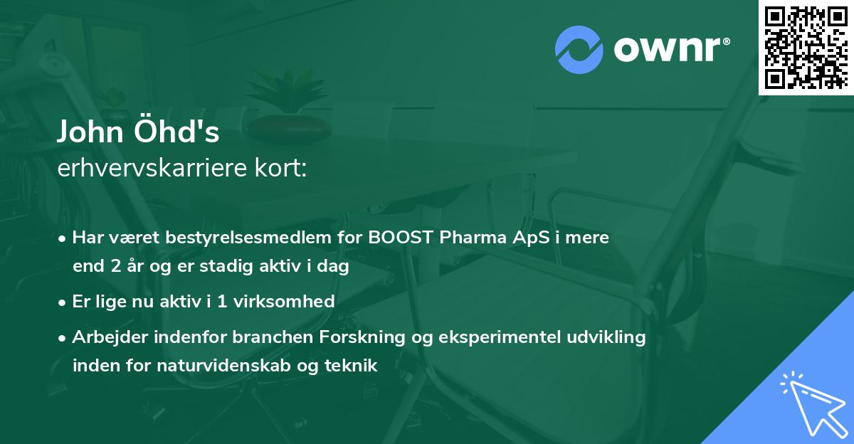John Öhd's erhvervskarriere kort