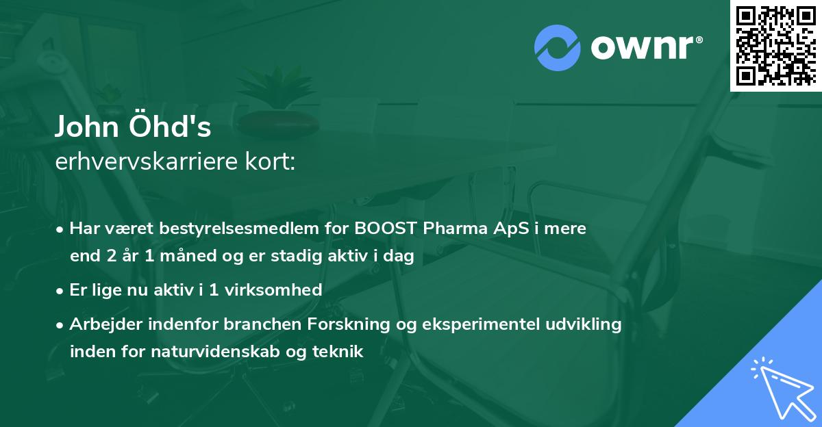 John Öhd's erhvervskarriere kort