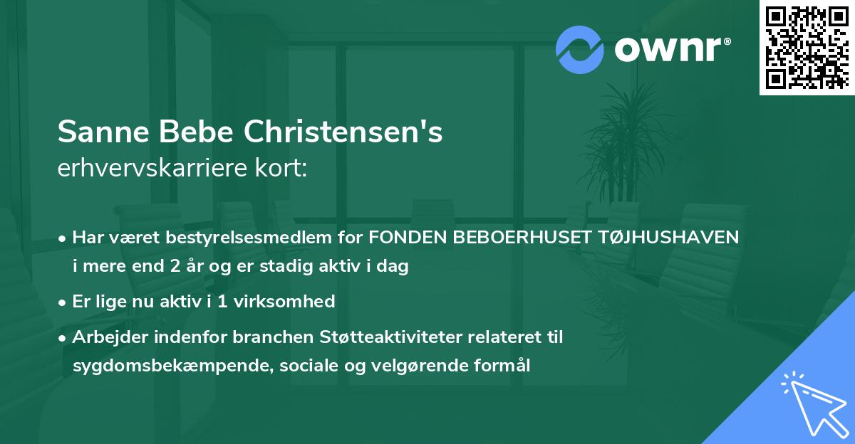 Sanne Bebe Christensen's erhvervskarriere kort