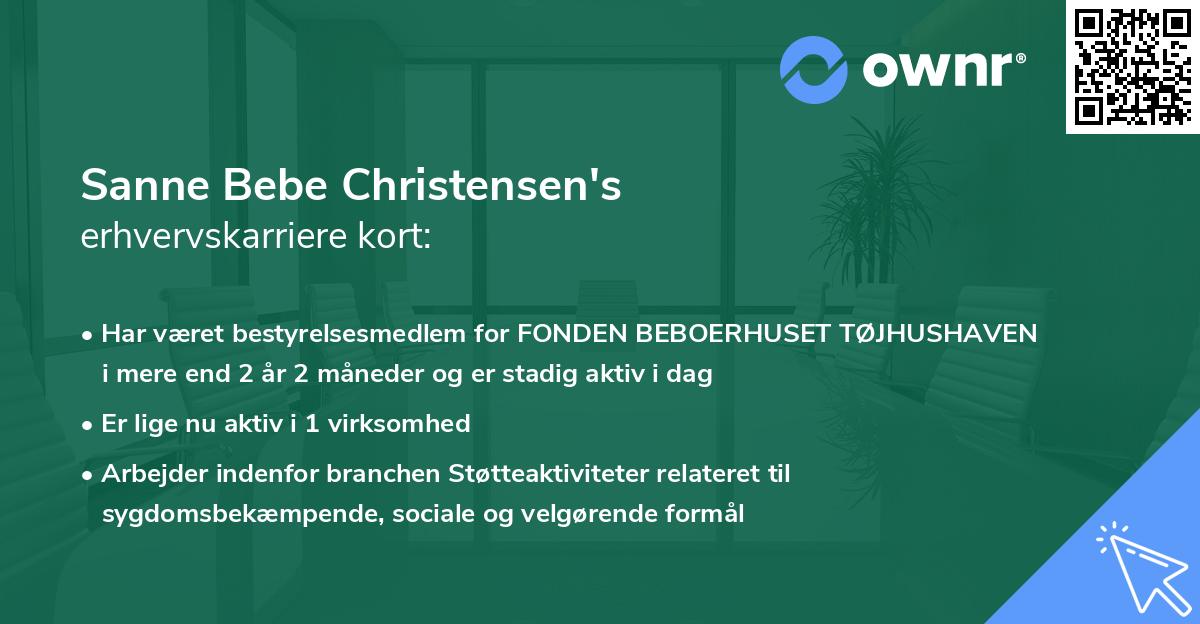 Sanne Bebe Christensen's erhvervskarriere kort