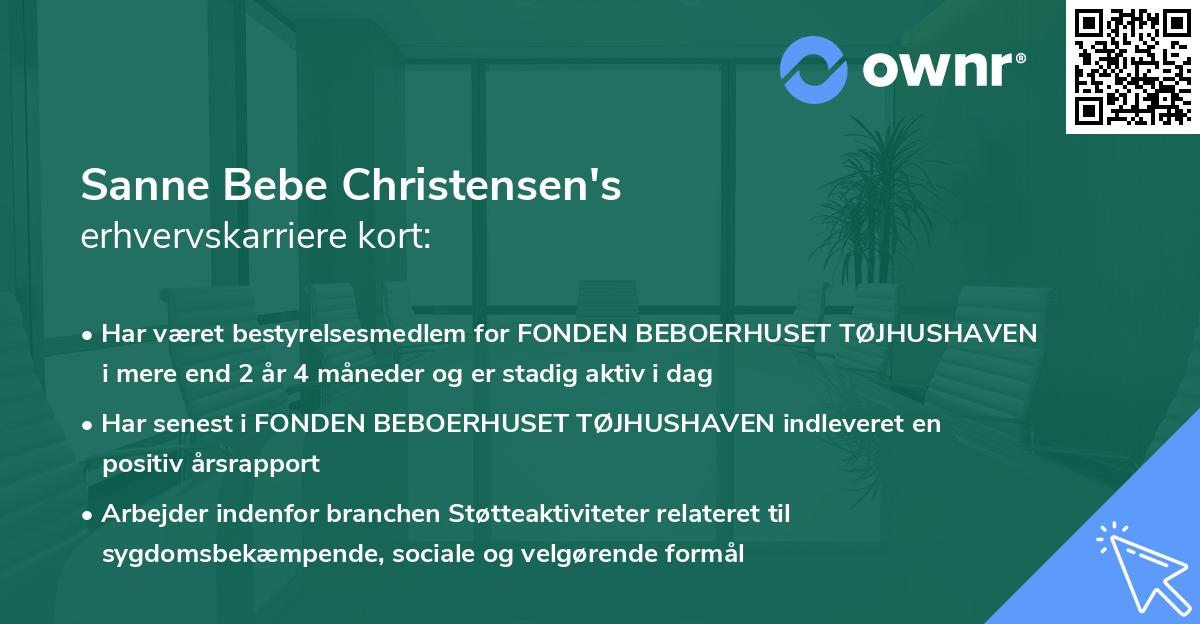 Sanne Bebe Christensen's erhvervskarriere kort