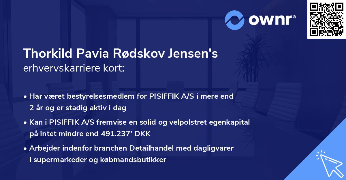 Thorkild Pavia Rødskov Jensen's erhvervskarriere kort