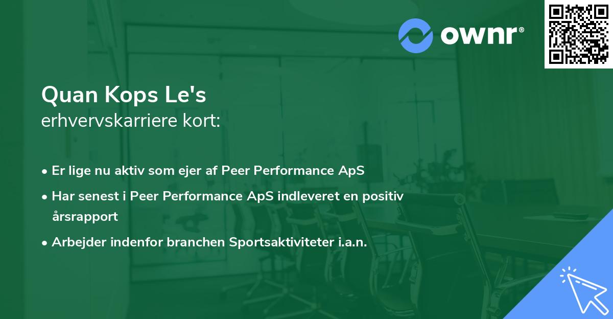 Quan Kops Le's erhvervskarriere kort