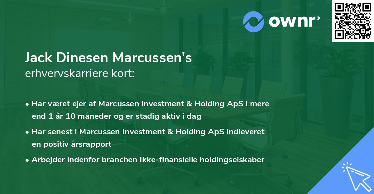 Jack Dinesen Marcussen's erhvervskarriere kort