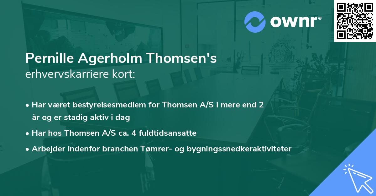 Pernille Agerholm Thomsen's erhvervskarriere kort