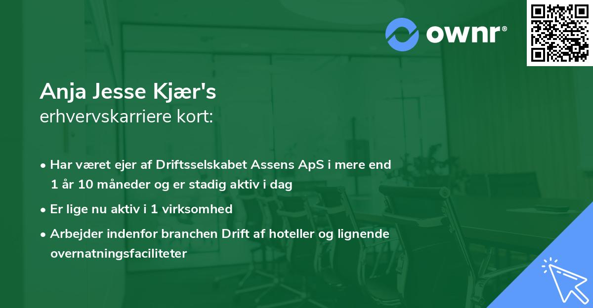 Anja Jesse Kjær's erhvervskarriere kort