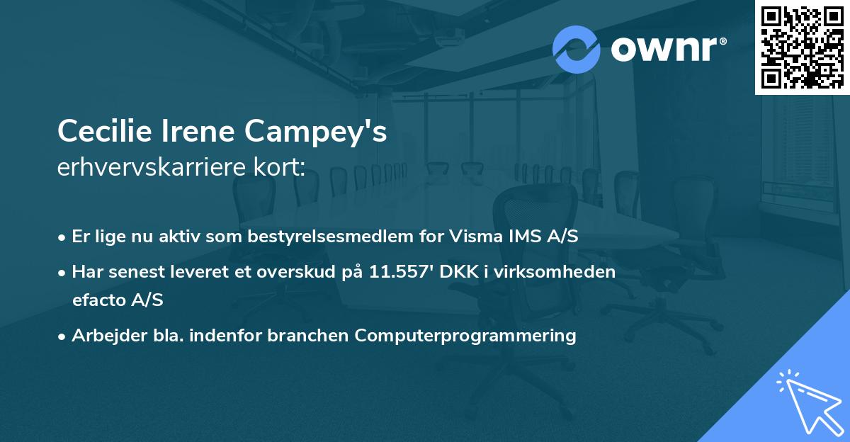 Cecilie Irene Campey's erhvervskarriere kort