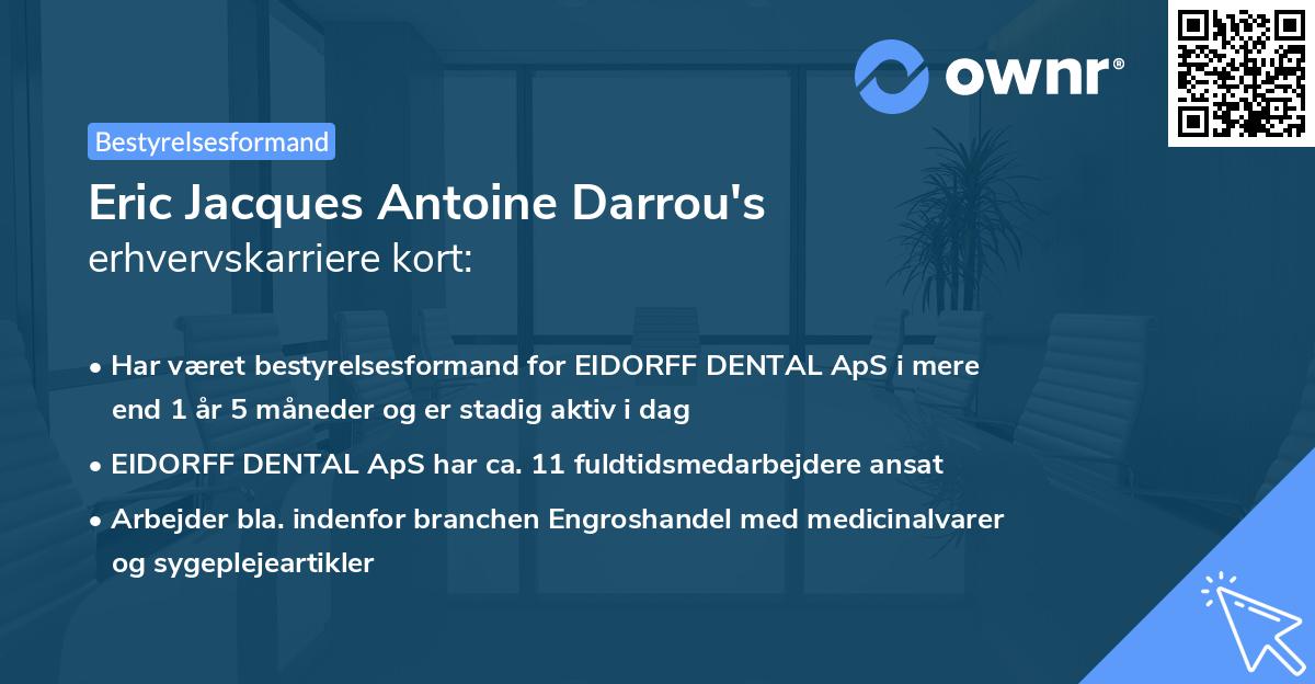 Eric Jacques Antoine Darrou's erhvervskarriere kort