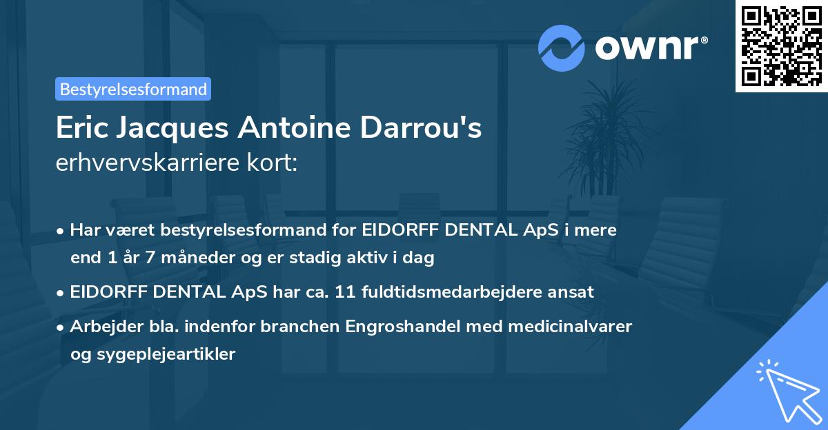 Eric Jacques Antoine Darrou's erhvervskarriere kort