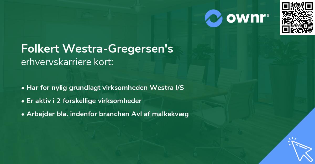 Folkert Westra-Gregersen's erhvervskarriere kort