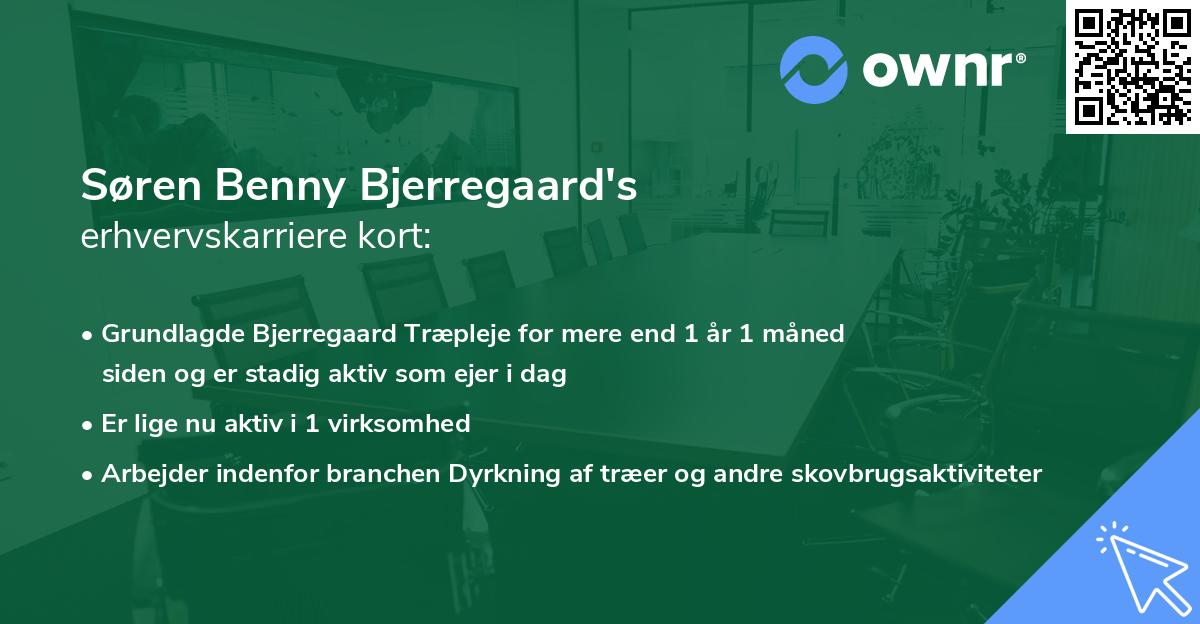 Søren Benny Bjerregaard's erhvervskarriere kort