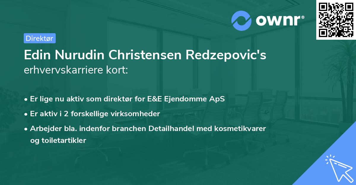 Edin Nurudin Christensen Redzepovic's erhvervskarriere kort