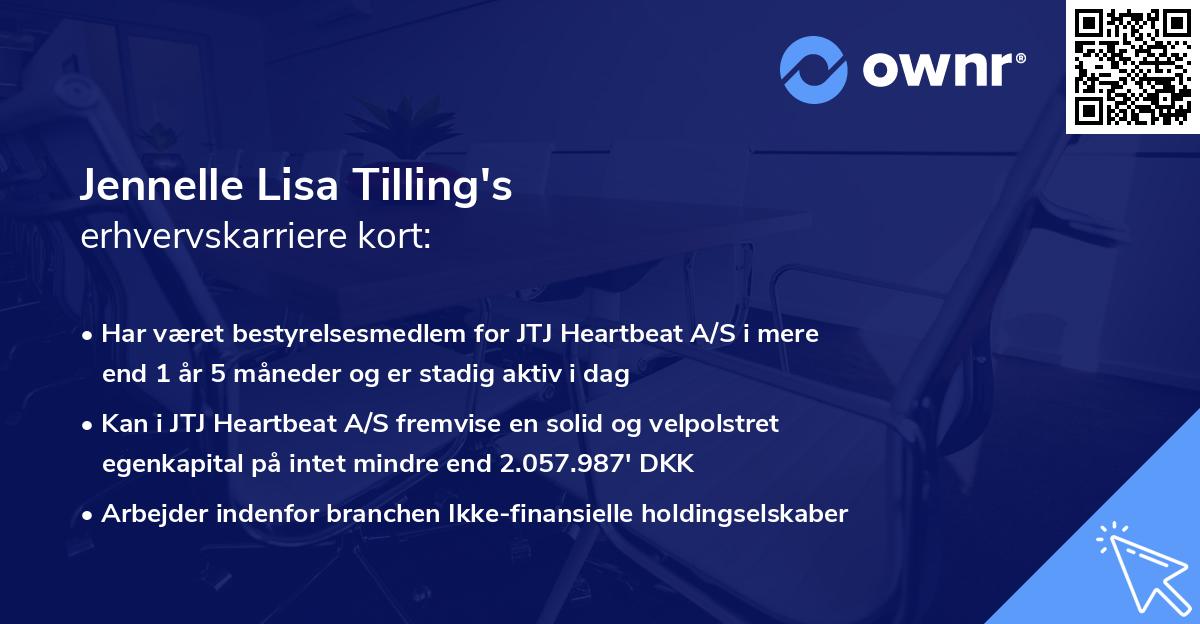 Jennelle Lisa Tilling's erhvervskarriere kort