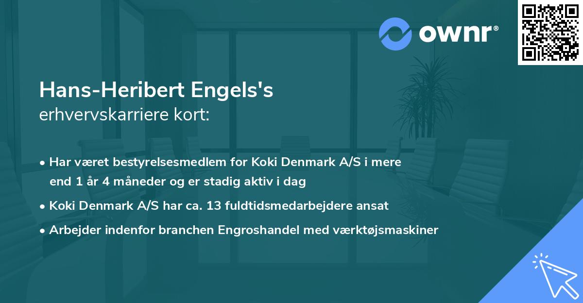 Hans-Heribert Engels's erhvervskarriere kort
