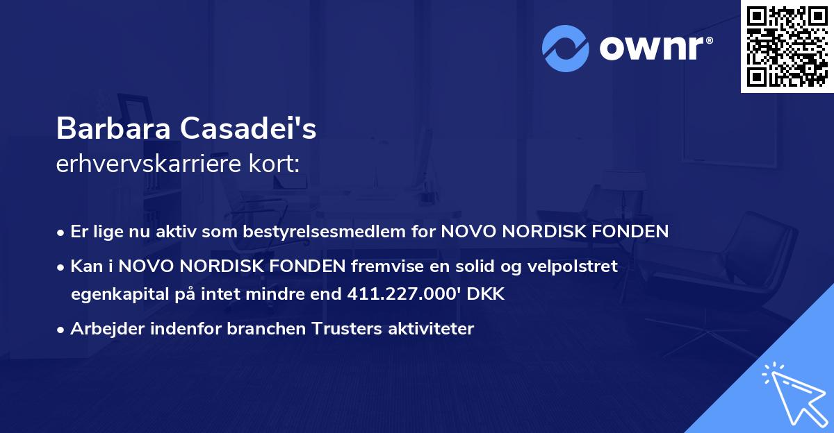 Barbara Casadei's erhvervskarriere kort