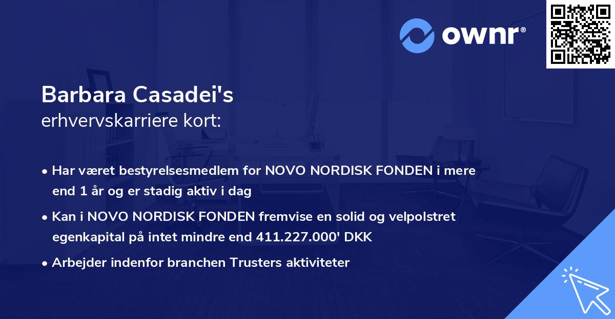 Barbara Casadei's erhvervskarriere kort