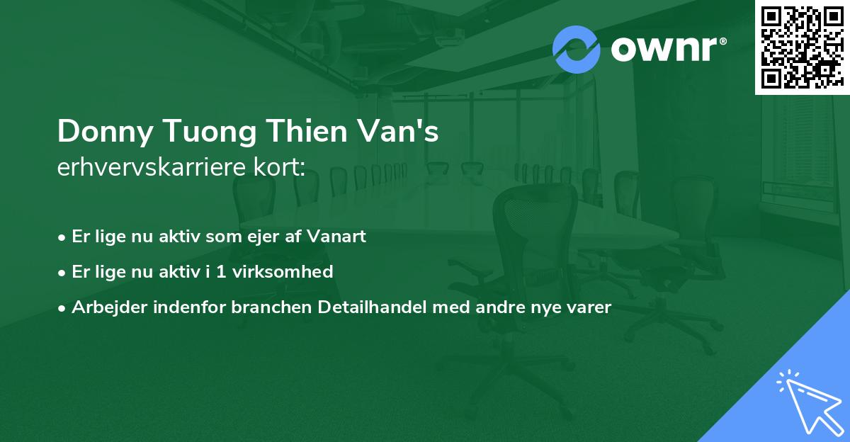 Donny Tuong Thien Van's erhvervskarriere kort