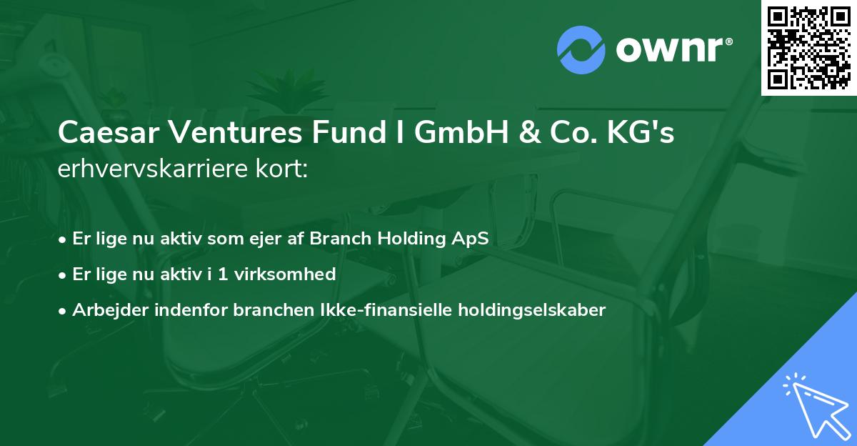Caesar Ventures Fund I GmbH & Co. KG's erhvervskarriere kort